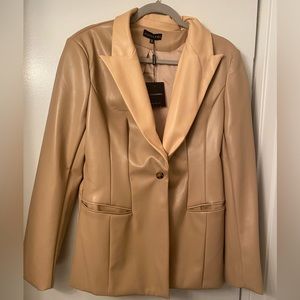 Jluxe label Blush faux leather blazer jacket